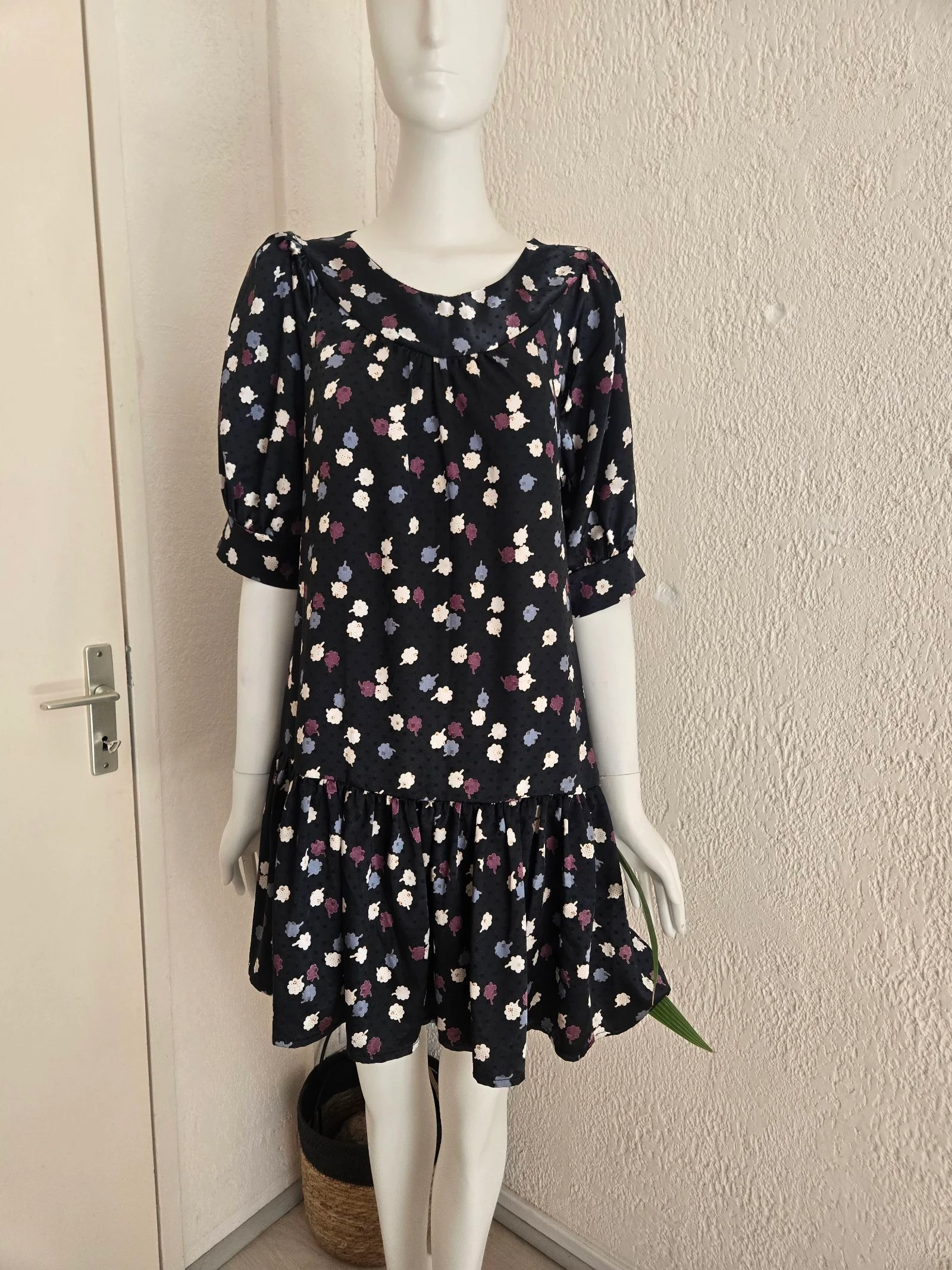 Floral black Naïs dress - Size M - Romantic bohemian - 3/4 sleeves - Very good condition – photo 5